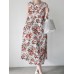 Flower Print Sleeveless Round Neck Print Dress