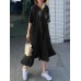 Leisure Solid Ruffle V Neck Midi Casual Dress