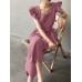 Solid Ruffle Sleeve Pocket Square Collar Wide Leg Jumpsuit