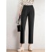 Solid Pocket Pleated Tailored Pants For Women