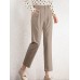 Solid Pocket Pleated Tailored Pants For Women