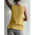 Cotton Solid Ruched Sleeveless Casual Tank Top