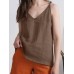 Solid Bowknot Shoulder Strap Cami For Women